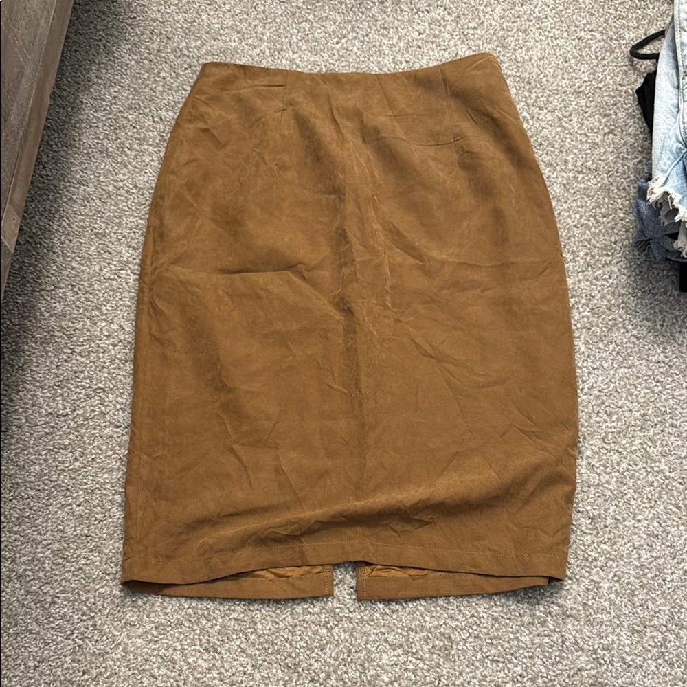 SHEIN Tan Pencil Skirt Knee-length Casual